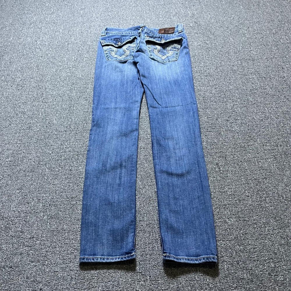 Big Star Sweet Skinny Jeans 27R Blue Ultra Low Rise Flap Pocket Y2K Indie Sleaze